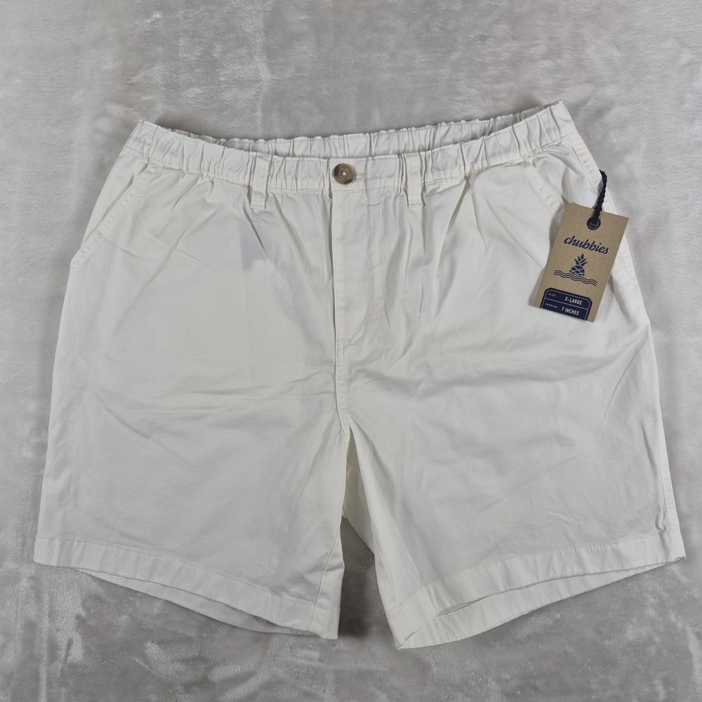 Chubbies The Vannas Shorts Men's XL White 7" Inseam Originals Stretch Twill NWT